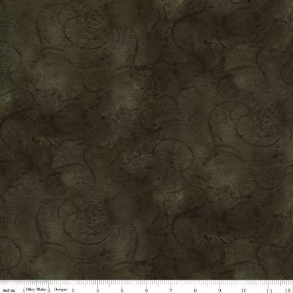 CWH Painter's Watercolor Swirl - C680-CHARCOAL - Cotton Fabric