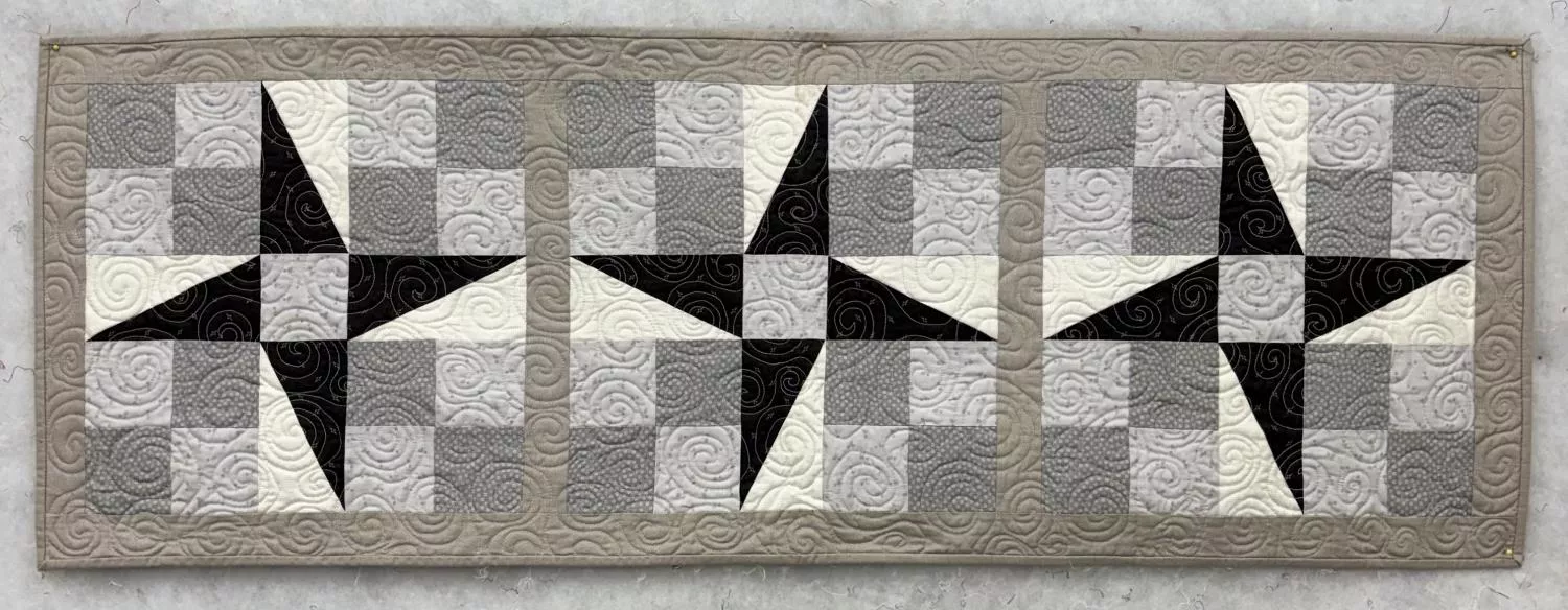 Dancing with the Stars - SAMPLE - FINISHED - Table Runner - Quilted & Bound - 18" x 50"