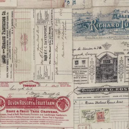 Dapper - Vintage Receipts - Multi PWTH058.8MULT