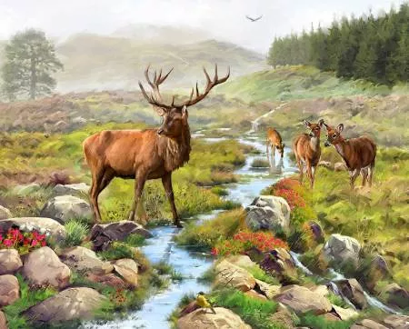 David Textiles AL40861C1 Stag Digital Panel 36in ^
