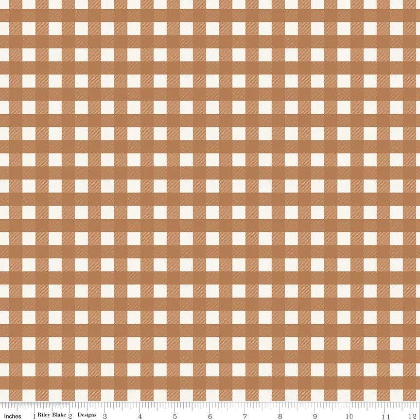 Designer Flannel On the Farm Plaid Brown – Remnant 38″ × 44″