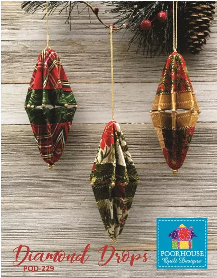 Diamond Drops Ornament Pattern by Poorhouse Quilt Designs