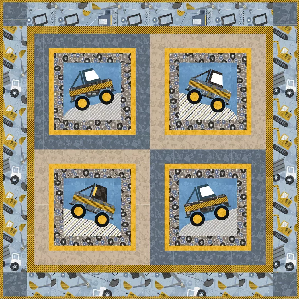 Diggers & Dozers Under Construction Quilt Kit 61" x 61"