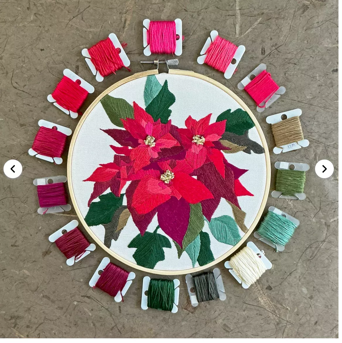 DIY Embroidery Beadwork Kit-Poinsettia