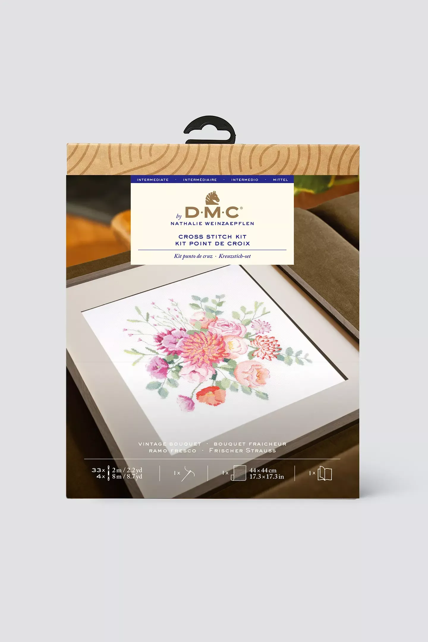 DMC Mindful Making Intermediate Cross Stitch Kit - Vintage Bouquet