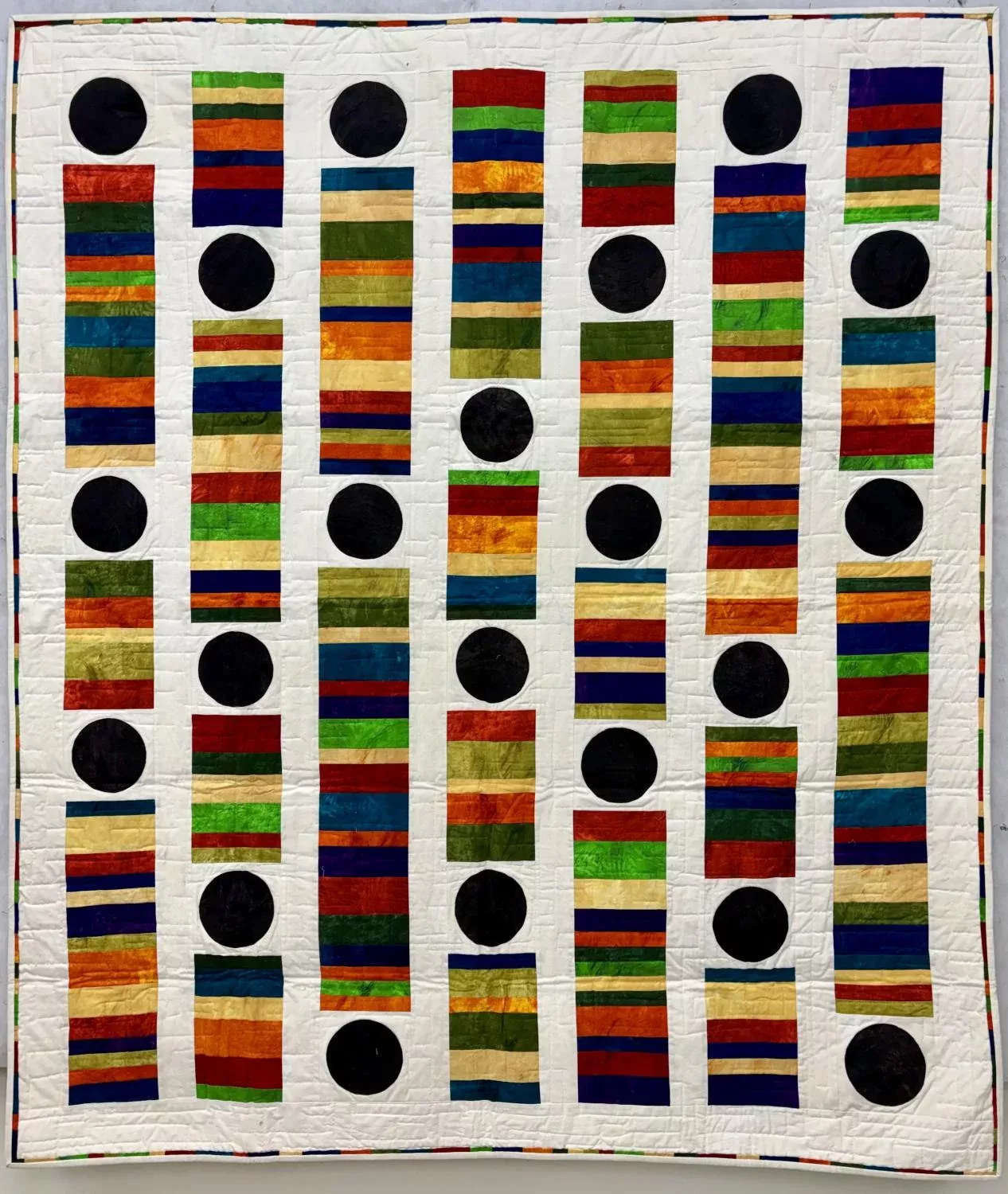 Dots & Dashes - SAMPLE - FINISHED - Quilted & Bound - 63" x 73"