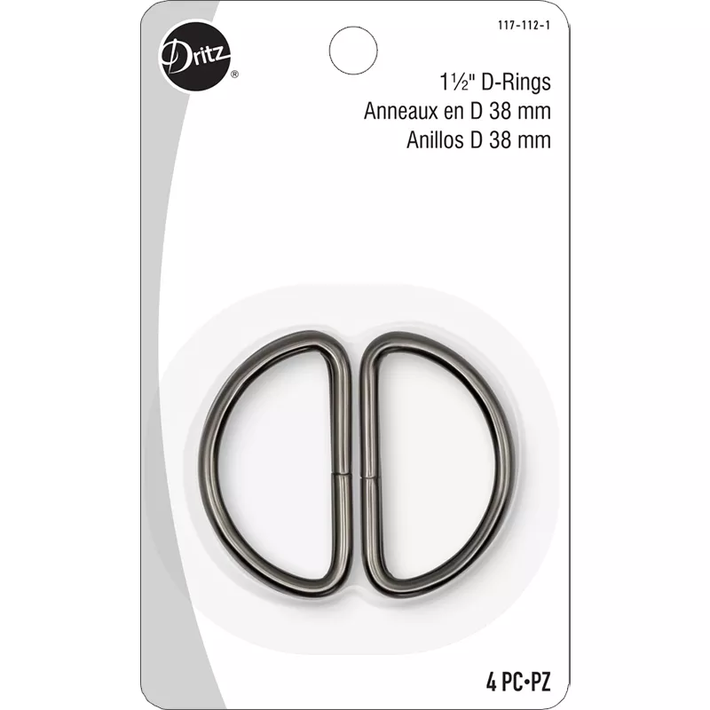 Dritz - 117 112 1 D-Rings 1 1/2in,4ct Black