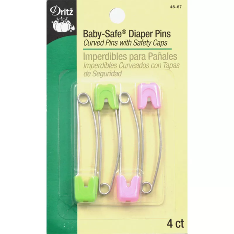 Dritz - 46 67 Baby Safe Diaper Pins 4 ct (Assorted Bright Colors)