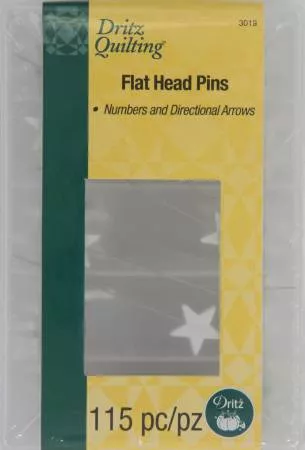 Dritz Quilting Flathead Numbered & Directional Pins 115ct D3019