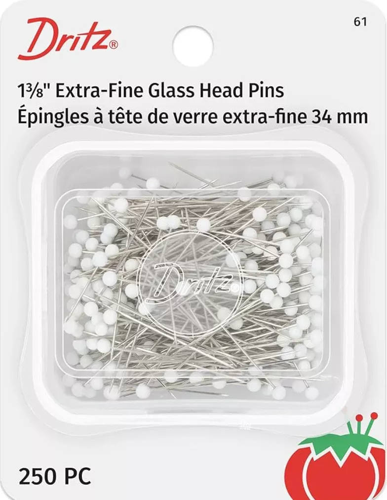 Dritz - Ultra-Fine Glass Head Pins 1.375" Pkg of 250