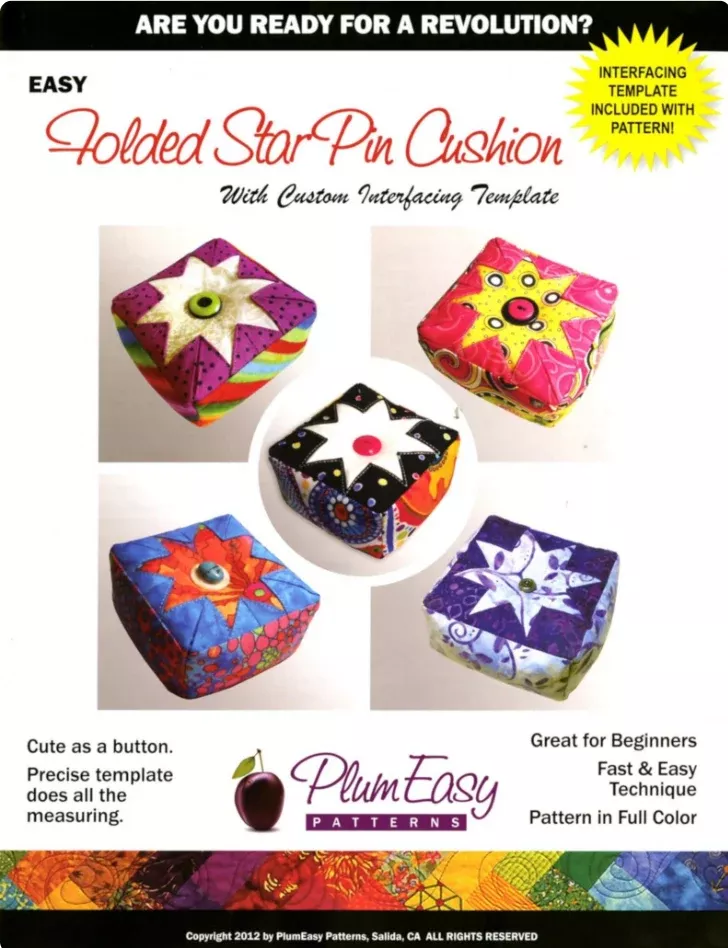Easy Folded Star Pin Cushion by Plum Easy Patterns