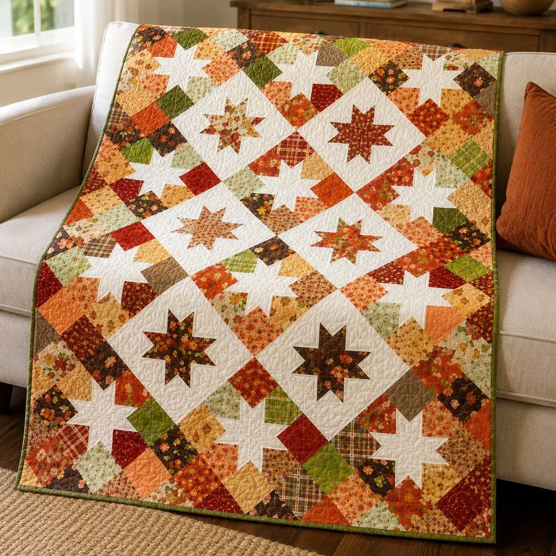 Echo Stars Quilt Fabric Kit - Cozy Autumn