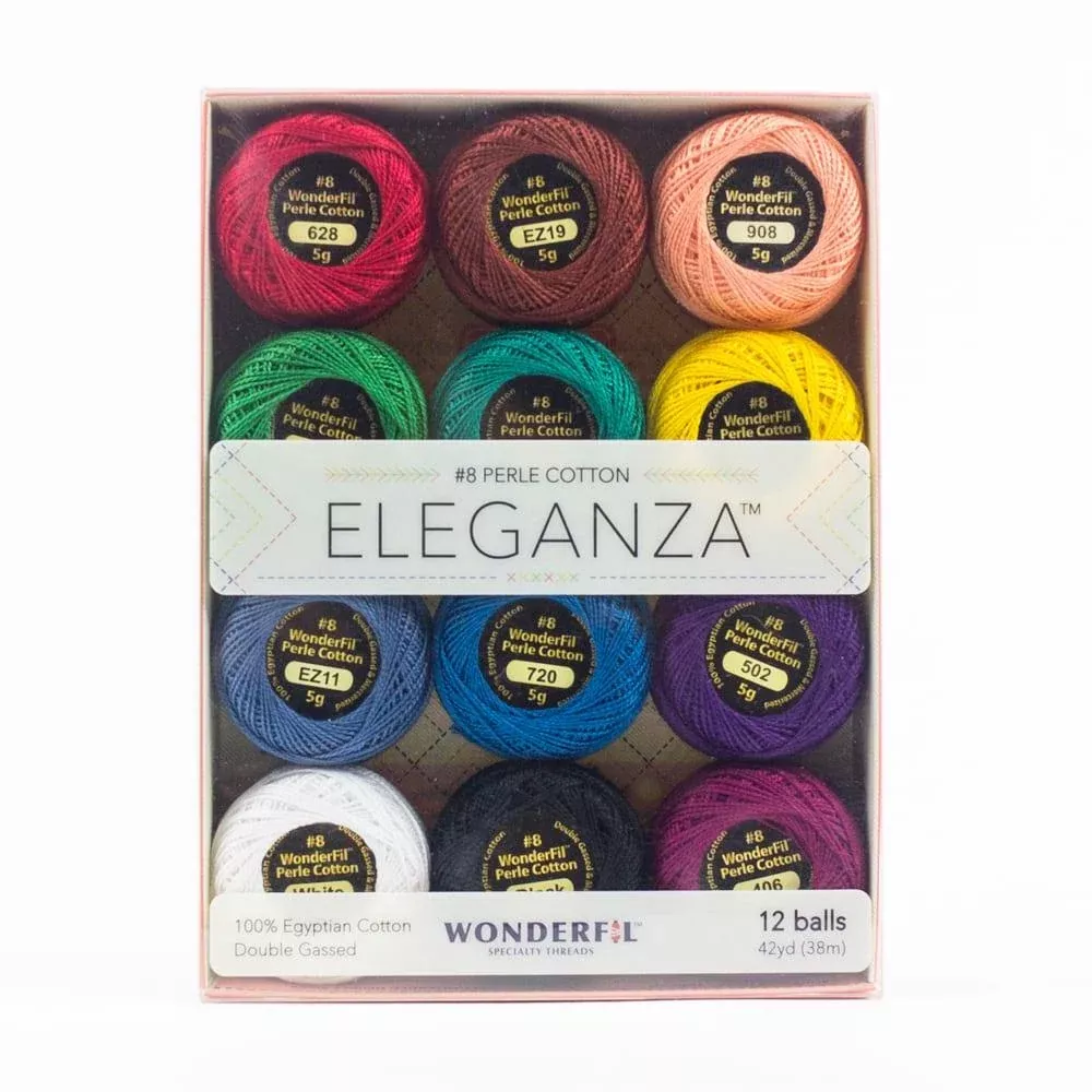 Eleganza Perle Cotton #8 2 ply, 5gm - 12 Ball Set - Kaleidoscope