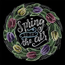 Embroidered Garden Flag: Spring is in the Air