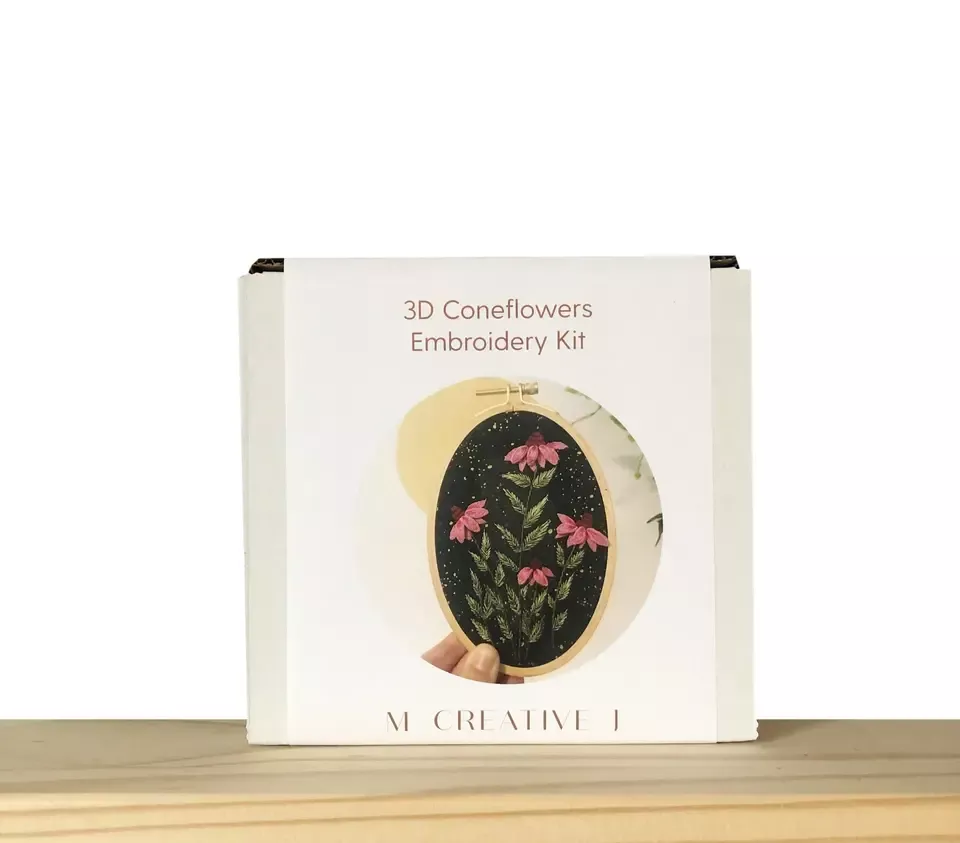 Embroidery Kit 3D Coneflowers