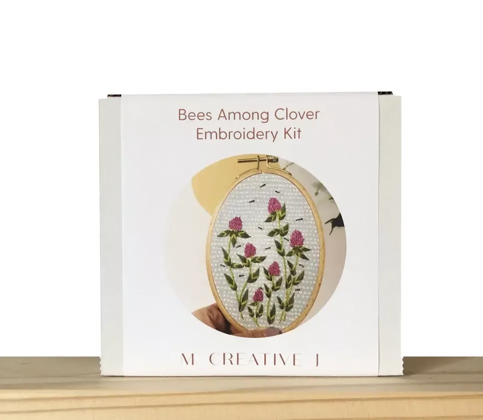 Embroidery Kit Bees Among Clover
