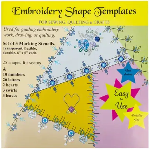 Embroidery Shape Templates - Set of 5 Marking Stencils by Creative Impressions