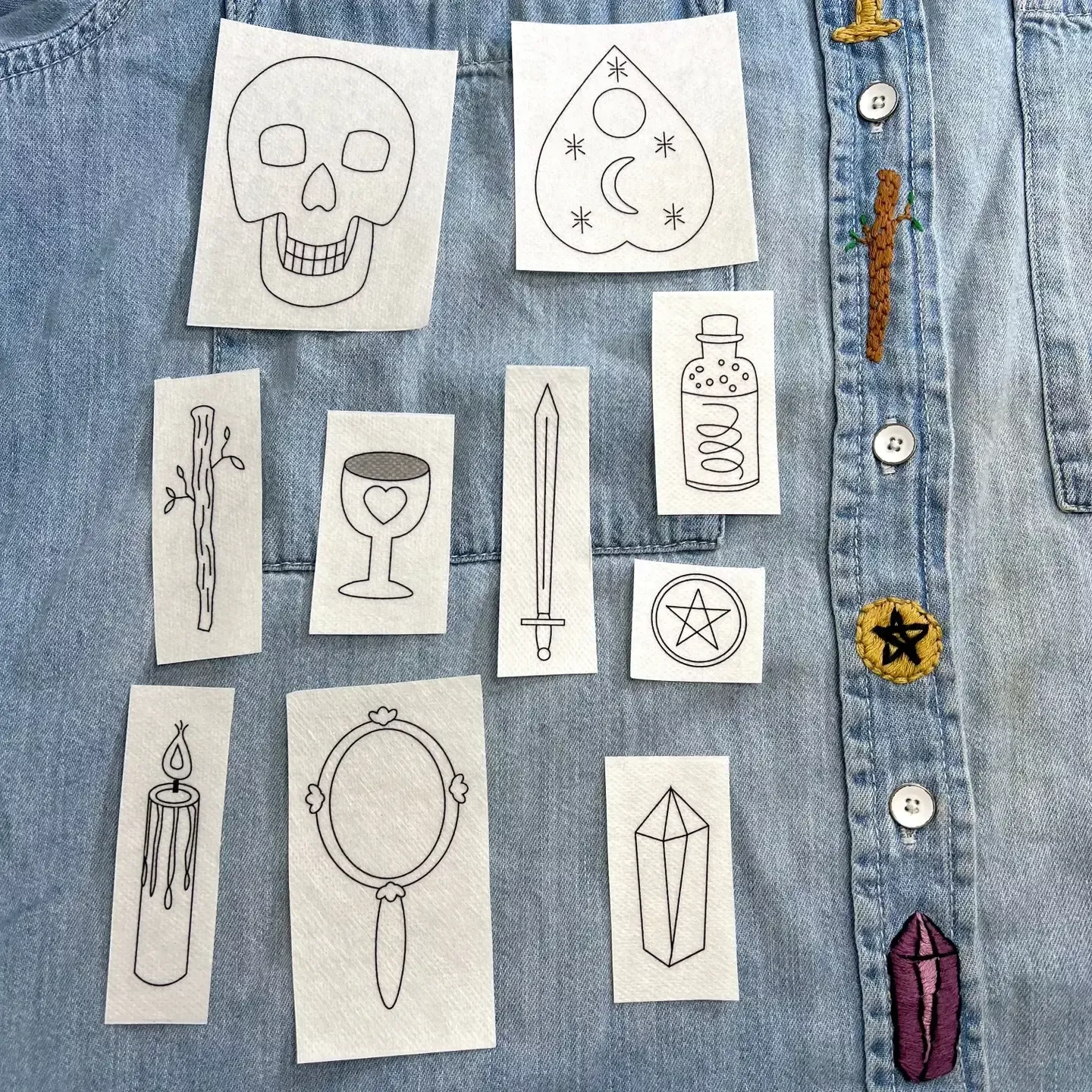 Embroidery Transfers Set Witchy