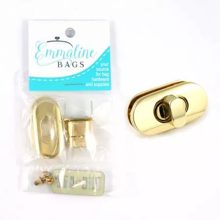 Emmaline Bags Small Turn Lock Gold Finish
