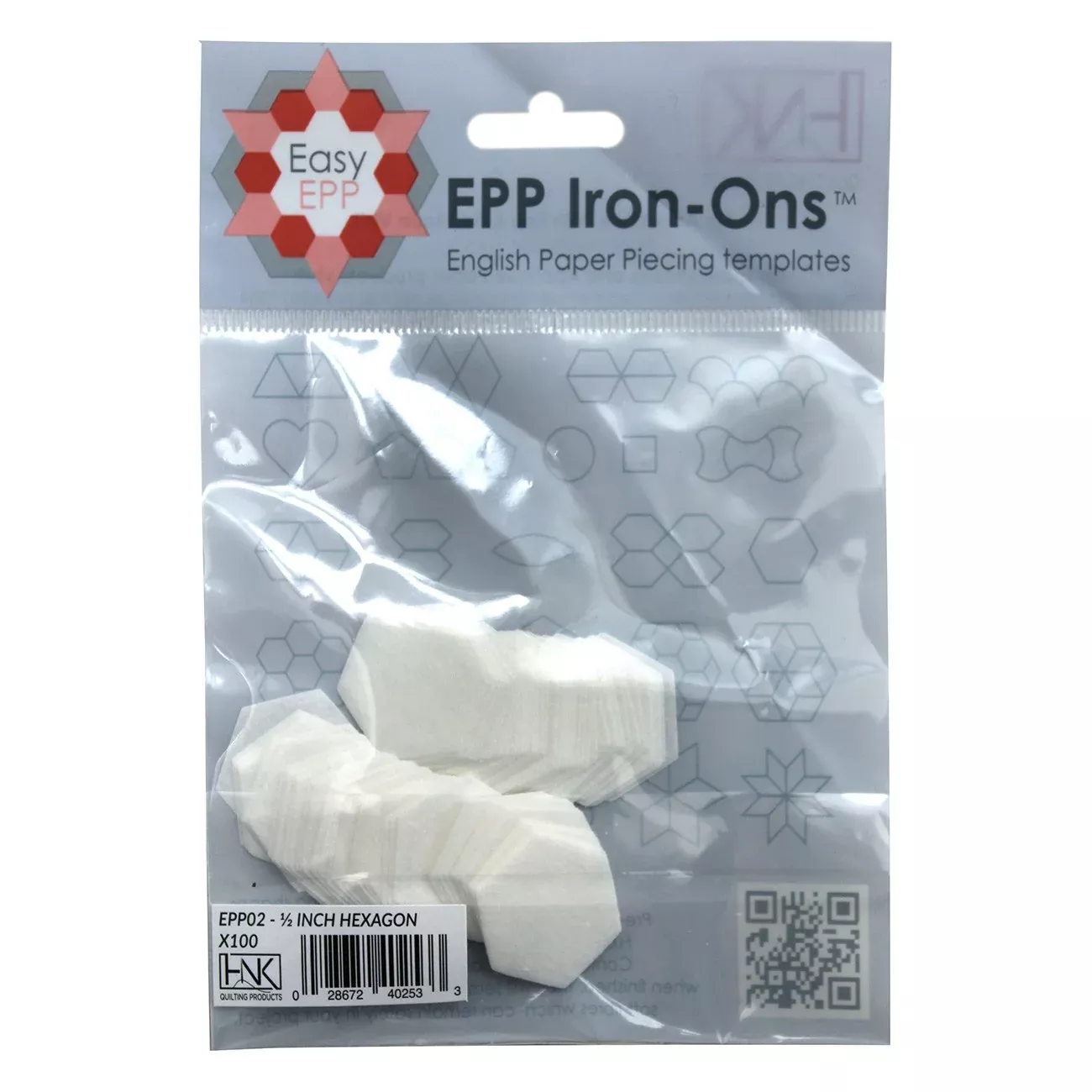 EPP Iron Ons-1” Hexagons