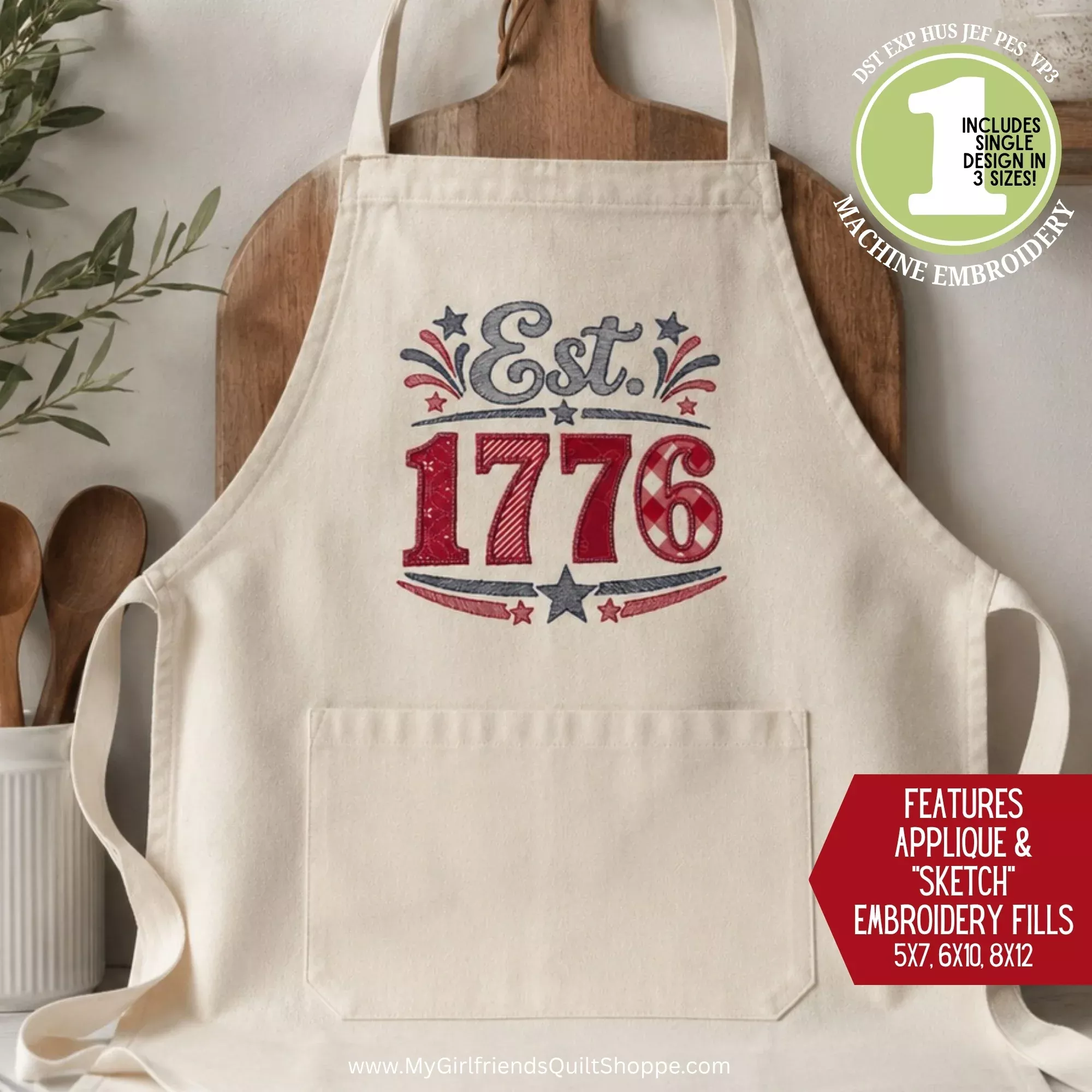 EST. 1776Appliqué (Downloadable Machine Embroidery Design)