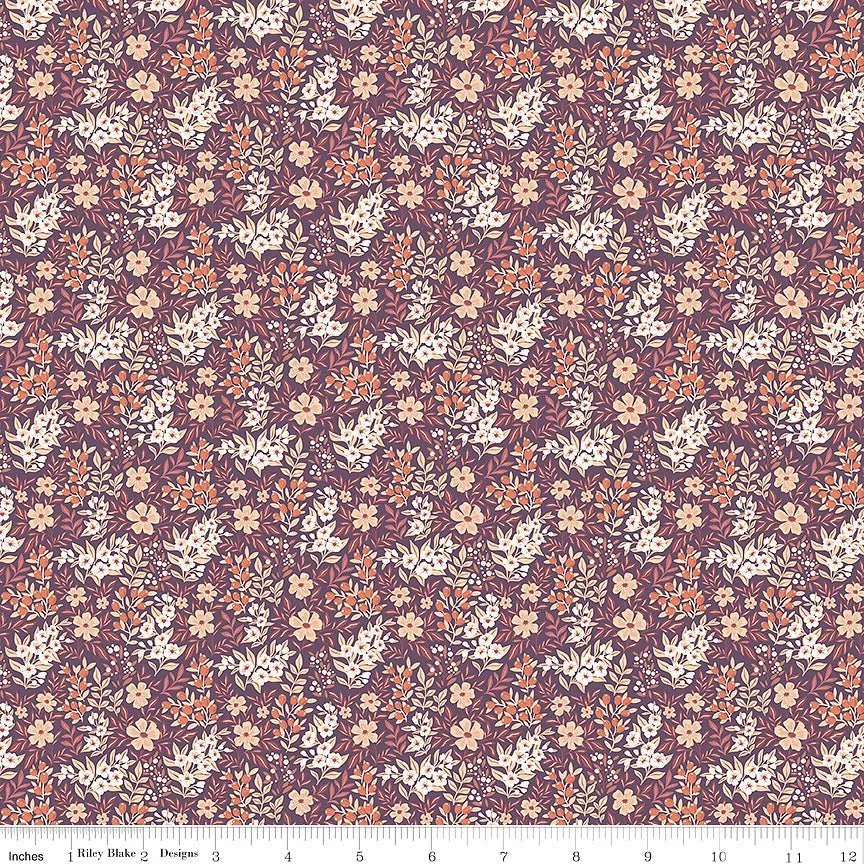 Evening on the Prairie Ditsy Floral Purple – Remnant 82″ × 44″