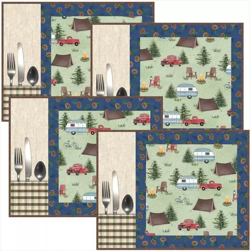 Evergreen Escape Placemats KIT - Makes 4 Placemats 14" x 18"(Incl Binding)
