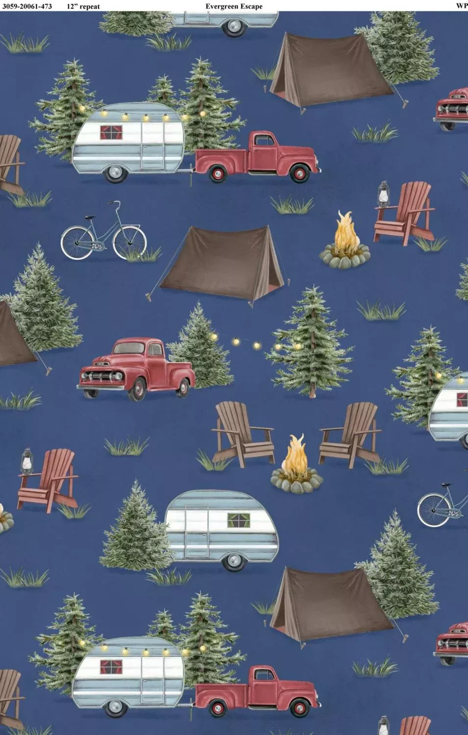 Evergreen Escape - Wilmington - Camping Scenic All Over - Navy 3059-20061-473