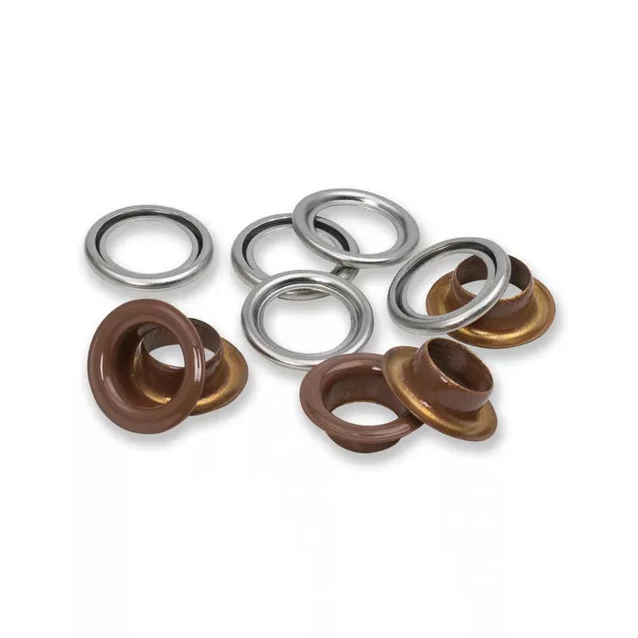 Eyelets with washers 11 mm d.brown 20pc