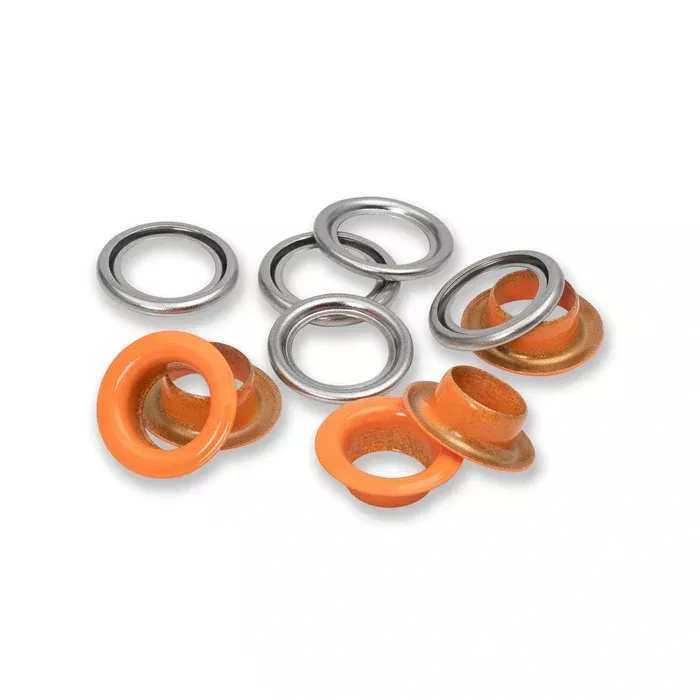 Eyelets with washers 11 mm orange 20pc