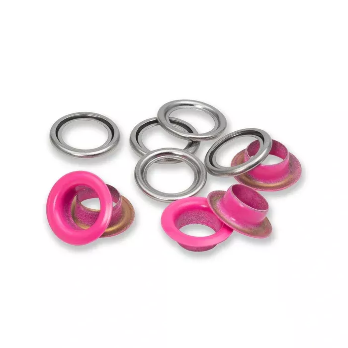 Eyelets with washers 11 mm pink 20pc