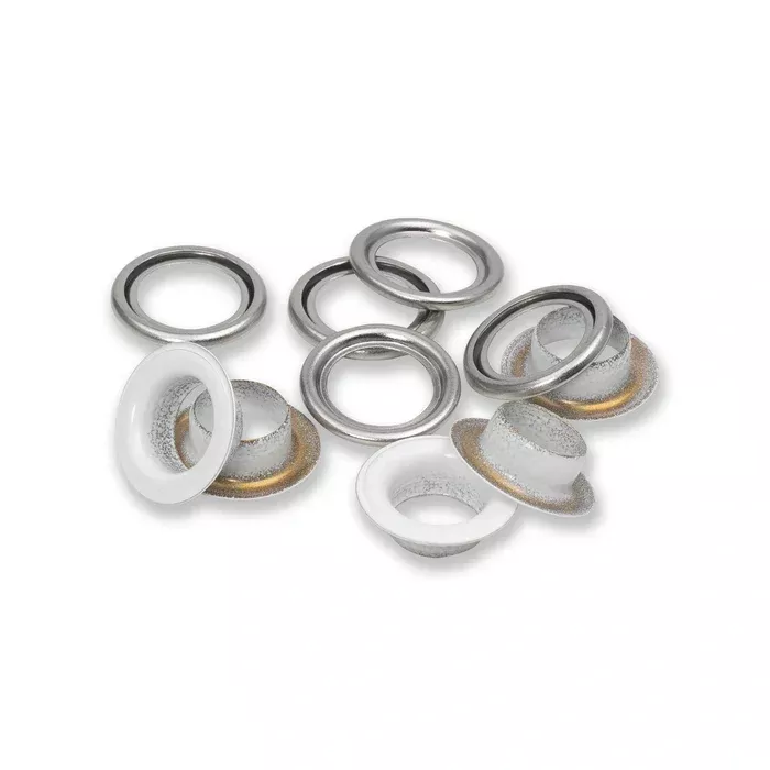 Eyelets with washers 11 mm white 20pc