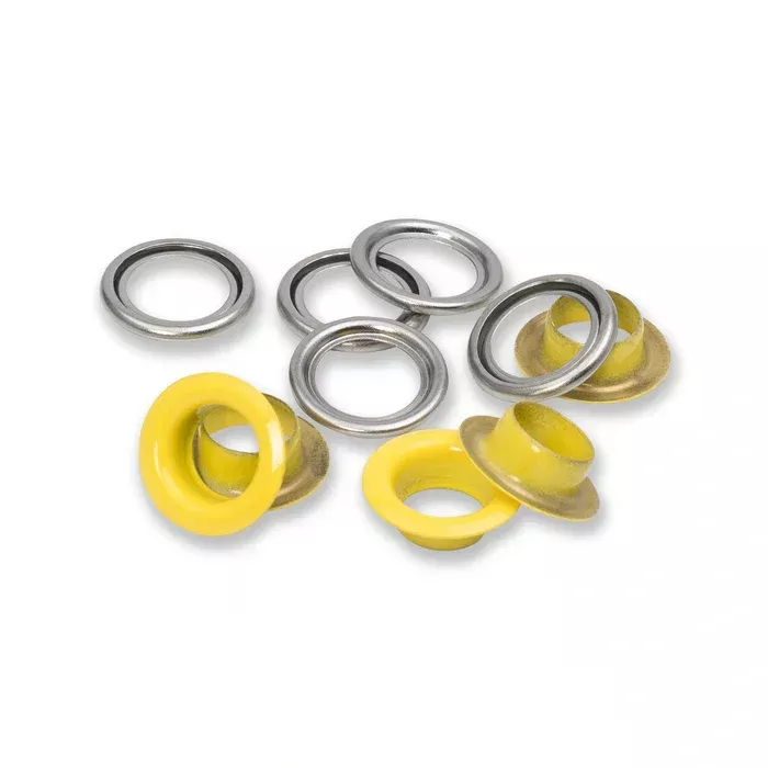 Eyelets with washers 11 mm yellow 20pc