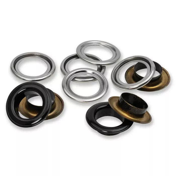 Eyelets with washers 14 mm black 15pc