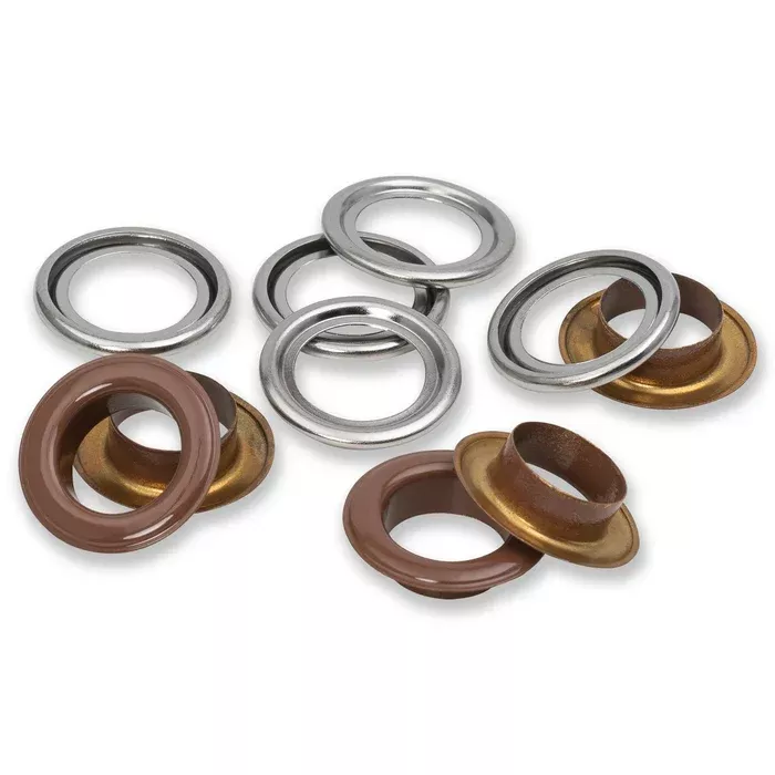 Eyelets with washers 14 mm d.brown 15pc
