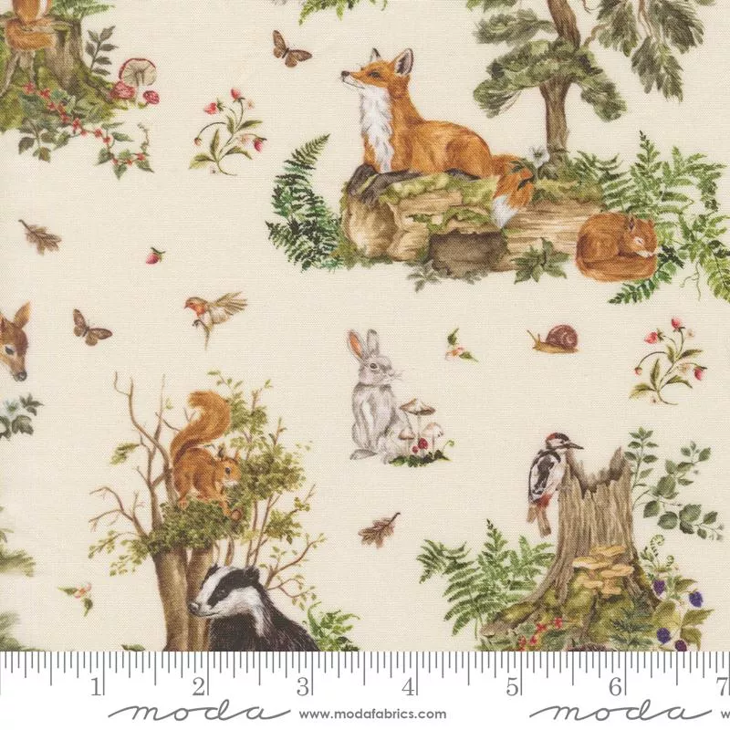 Fable and Fern : Quilt Cuddle Woodland Tales Eggshell - #40060-11QC - Watercolour Heart