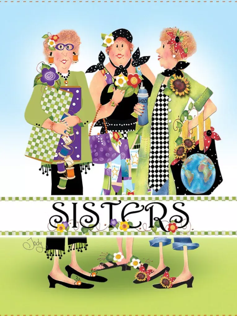 Fabric Art Panel - Sisters AP6138 by Jody Houghton Designs