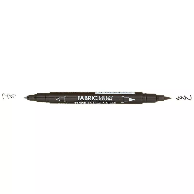 Fabric Ball & Brush Marker Pen Black
