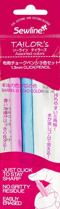 Fabric Pencil 1.3mm Asst 3ct