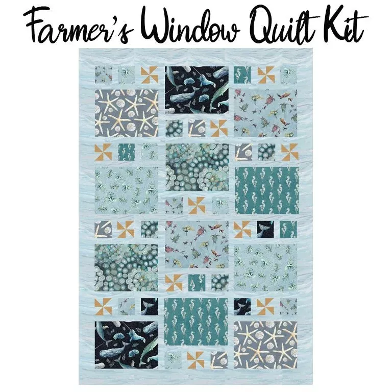 Farmer's Window Quilt Kit with A Drop in the Ocean from Studio E