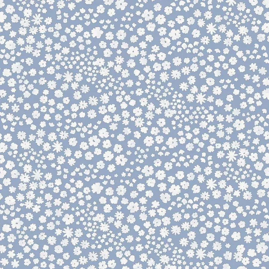 Farmhouse Fixer Upper Wildflower Scatter Chambray – Remnant 36″ × 44″