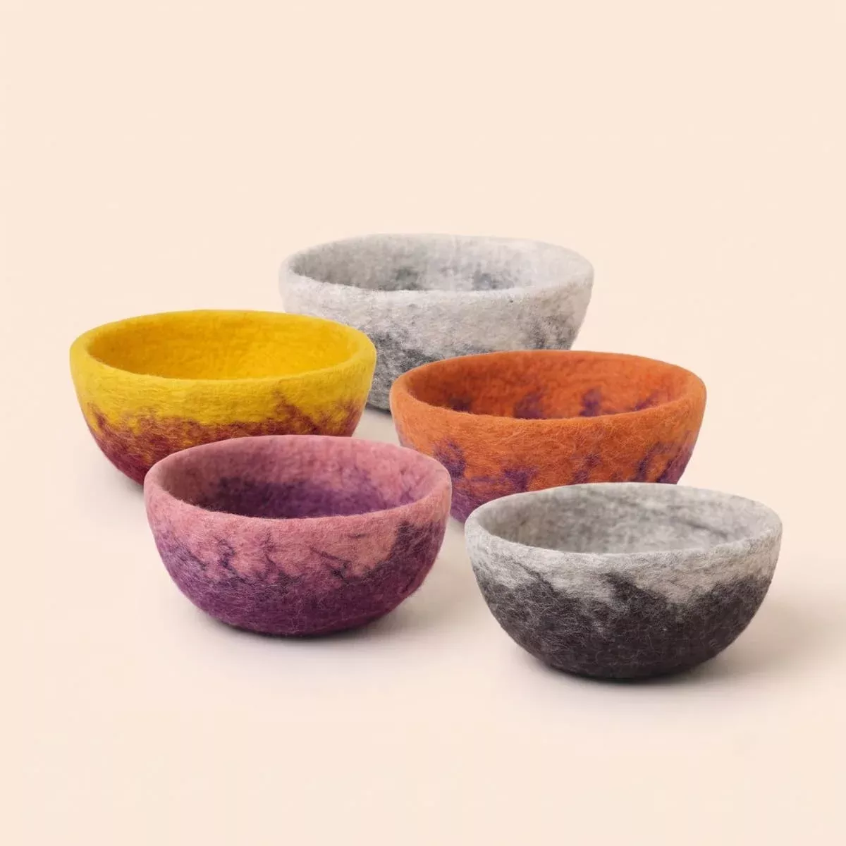 Felt Bowl - Small Ombre | Wool Yarn Bowl | 6" Bowl