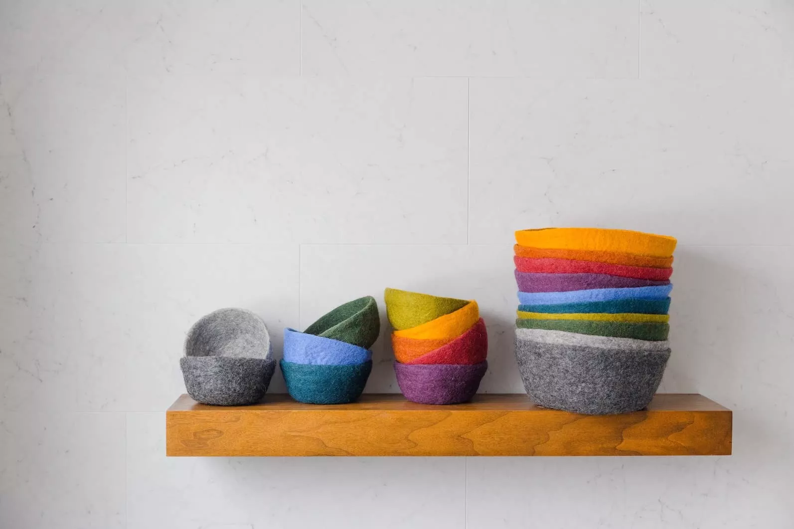 Felt Bowl - Small | Wool Felt Yarn Bowl | Earth Tones