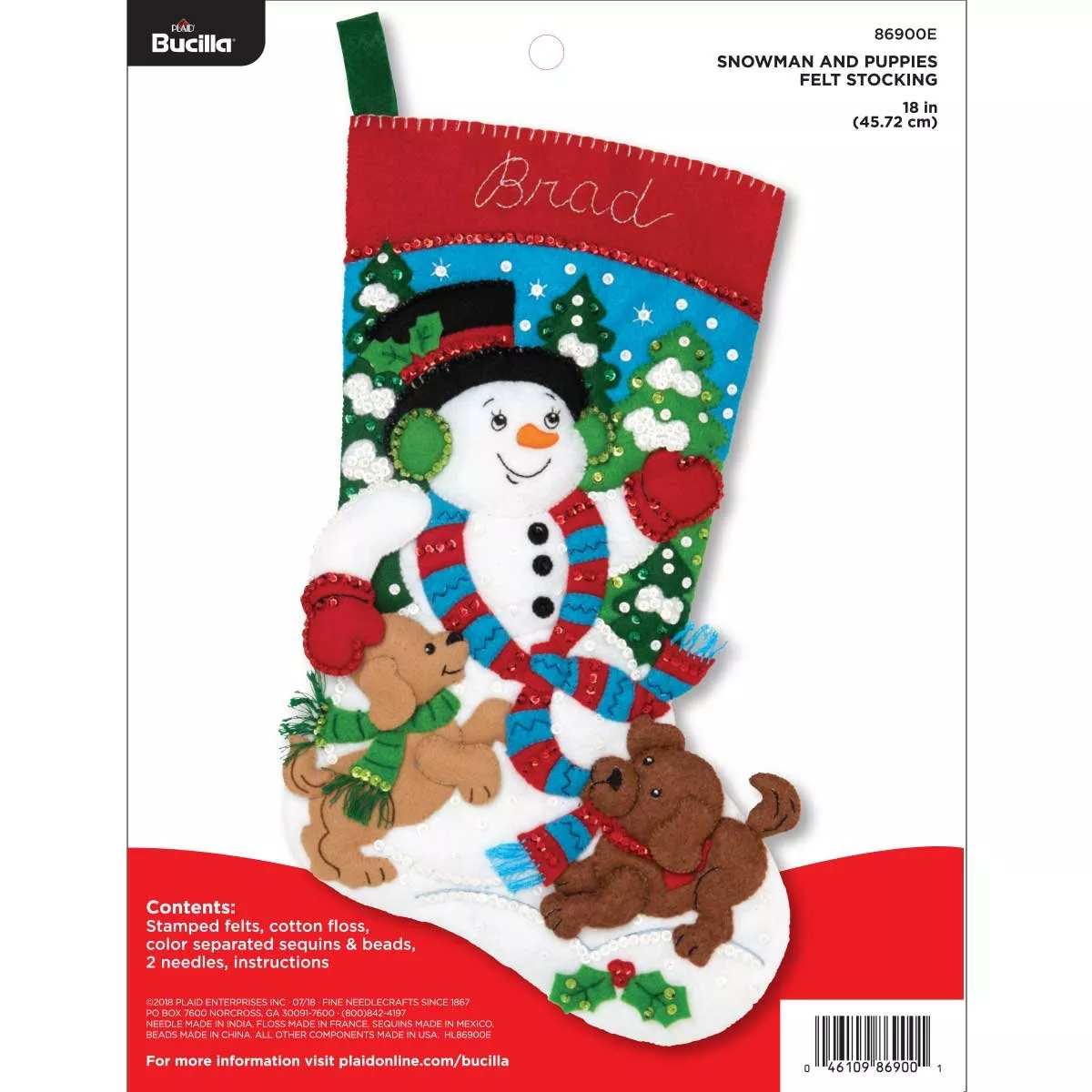 Felt Stocking Kits - Snowman and Puppies