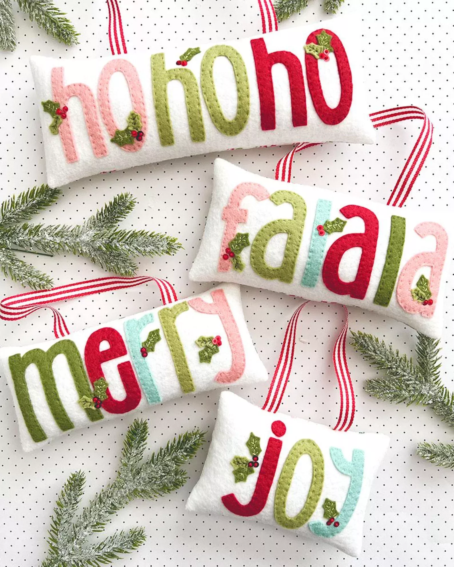 Felt Word Ornament Pattern by Ameroonie Designs