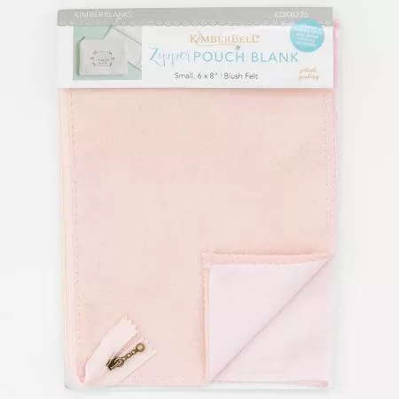 Felt Zipper Pouch Blank, Small Blush