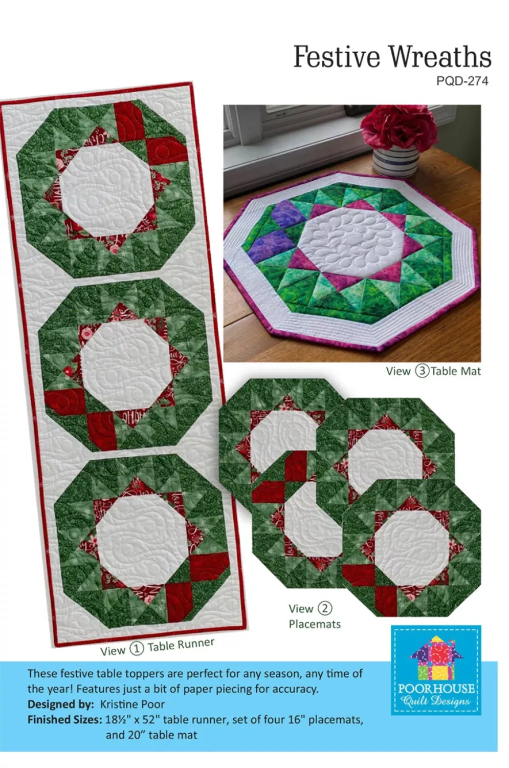 Festive Wreaths Tabletop Pattern