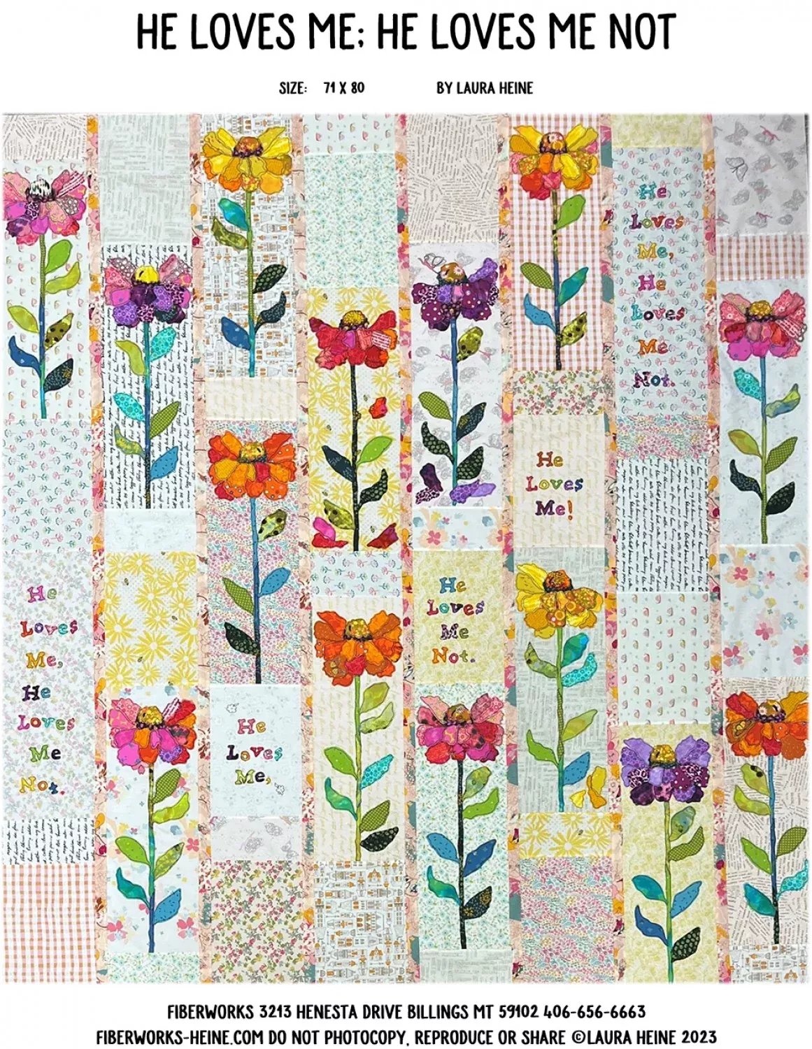 Fiberworks He Loves Me He Loves Me Not Collage Pattern