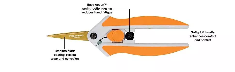 Fiskars Easy Action MicroTip Scissor 5" FIS1006 ^