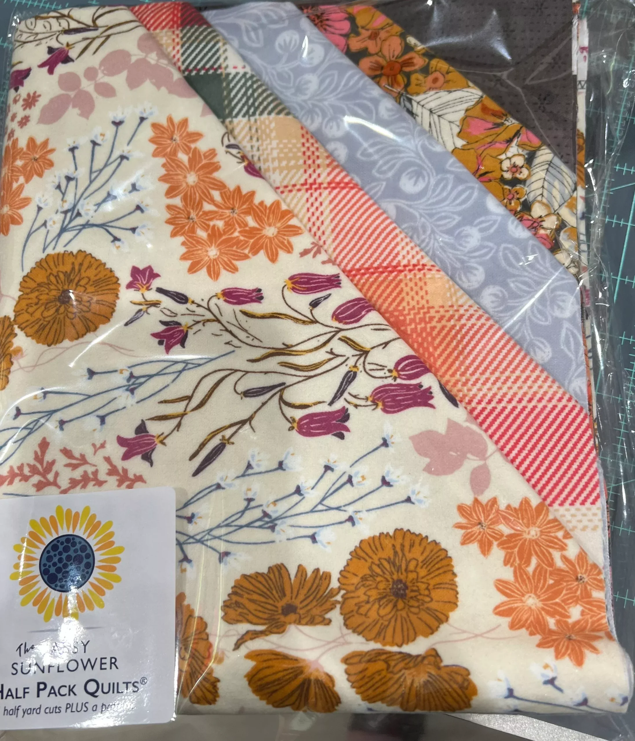 Flannel Floral -The Sassy Sunflower Half Pack Quilts™ Kit